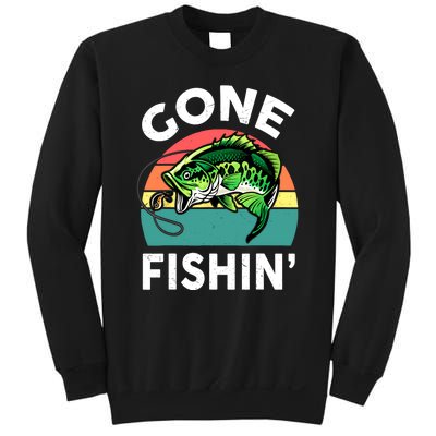 Cool Bass Fish Dad Gone Fishing Papa Funny Gift Sweatshirt