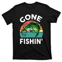 Cool Bass Fish Dad Gone Fishing Papa Funny Gift T-Shirt