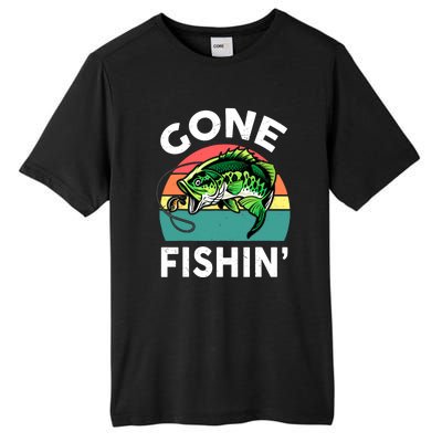 Cool Bass Fish Dad Gone Fishing Papa Funny Gift Tall Fusion ChromaSoft Performance T-Shirt