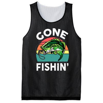 Cool Bass Fish Dad Gone Fishing Papa Funny Gift Mesh Reversible Basketball Jersey Tank