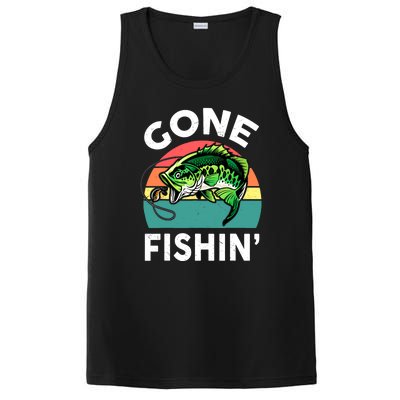 Cool Bass Fish Dad Gone Fishing Papa Funny Gift PosiCharge Competitor Tank