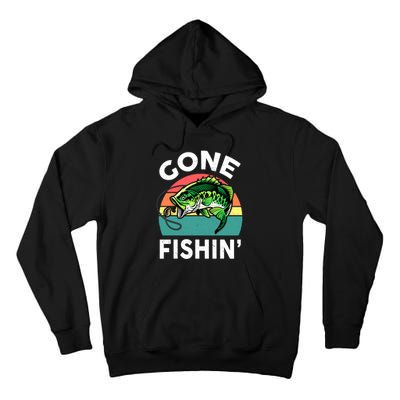 Cool Bass Fish Dad Gone Fishing Papa Funny Gift Tall Hoodie