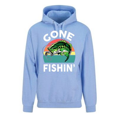 Cool Bass Fish Dad Gone Fishing Papa Funny Gift Unisex Surf Hoodie