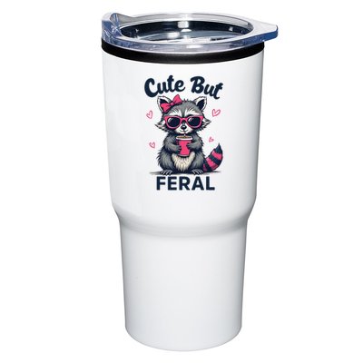 Cute But Feral Girl Summer Raccoon Funny Women Tumbler