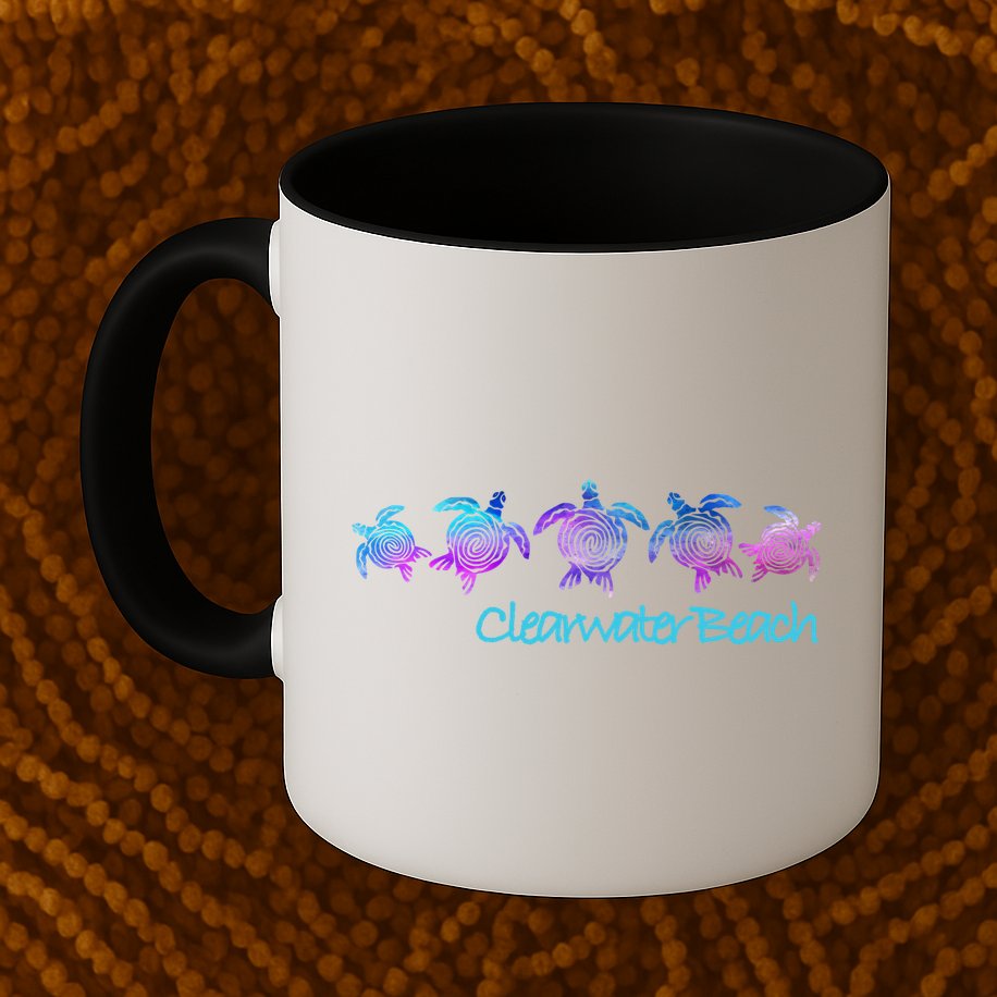 Clearwater Beach Fl Beach Design / Tribal Turtle Gift Meaningful Gift Mug