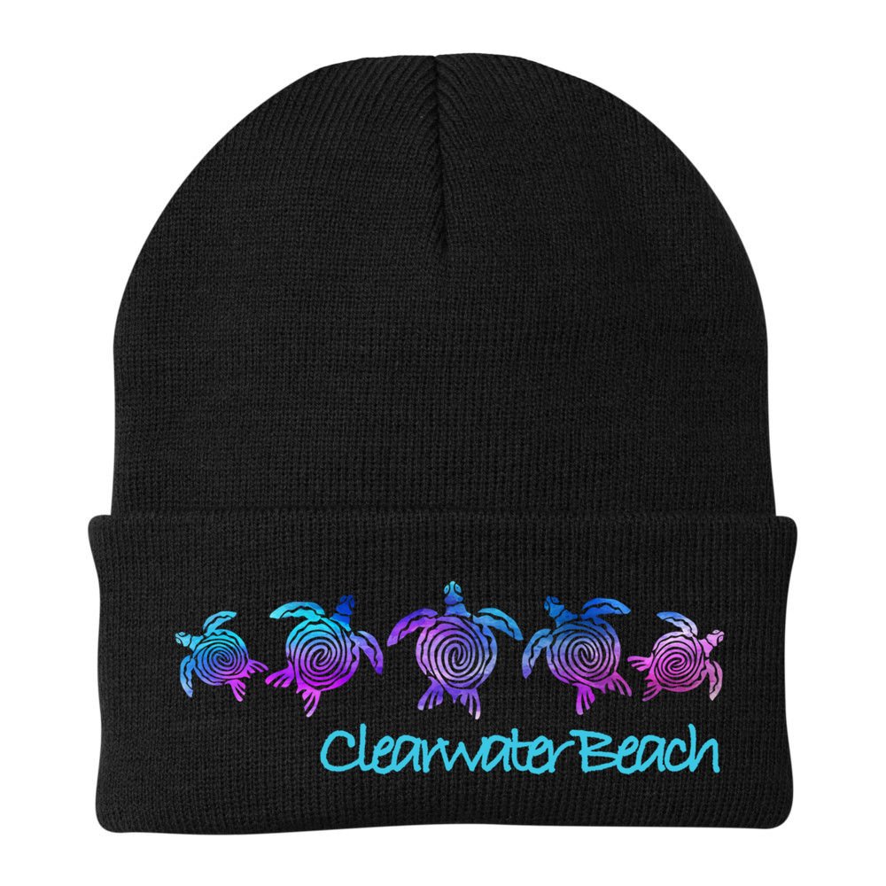 Clearwater Beach Fl Beach Design / Tribal Turtle Gift Meaningful Gift Beanie