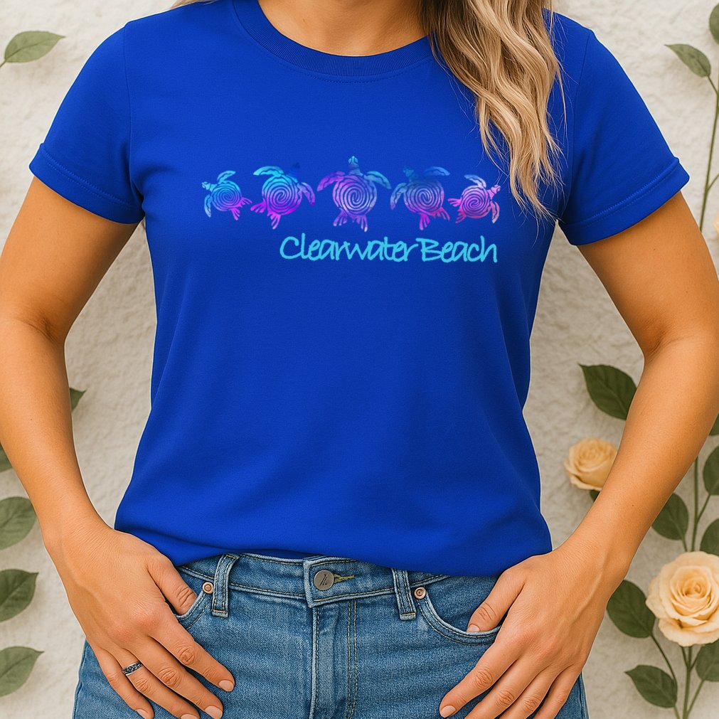 Clearwater Beach Fl Beach Design / Tribal Turtle Gift Meaningful Gift Womens T-Shirt