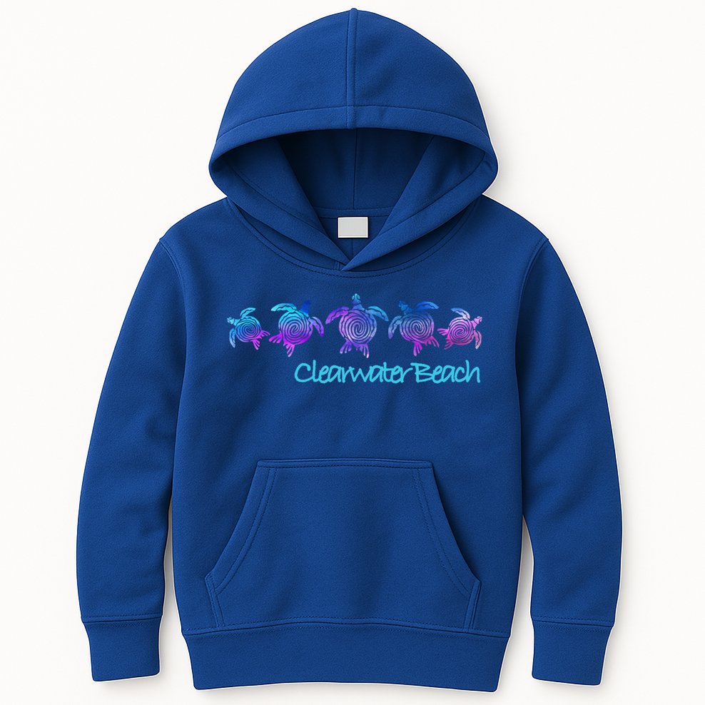 Clearwater Beach Fl Beach Design / Tribal Turtle Gift Meaningful Gift Kids Hoodie