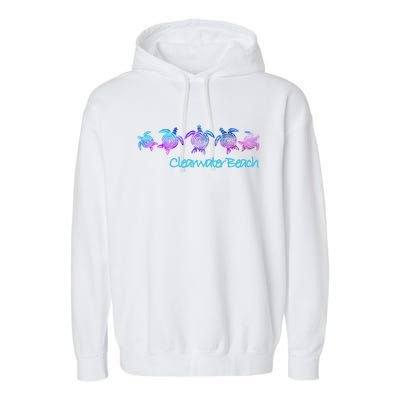 Clearwater Beach Fl Beach Design / Tribal Turtle Gift Meaningful Gift Garment-Dyed Fleece Hoodie