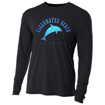 Clearwater Beach Florida Fl Dolphin Vacation Souvenir Cooling Performance Long Sleeve Crew