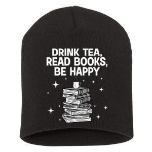 Cool Books For Men Women Tea Book Lovers Reading Bookworm Short Acrylic Beanie