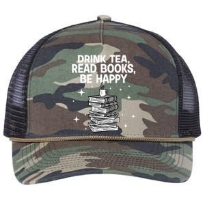 Cool Books For Men Women Tea Book Lovers Reading Bookworm Retro Rope Trucker Hat Cap