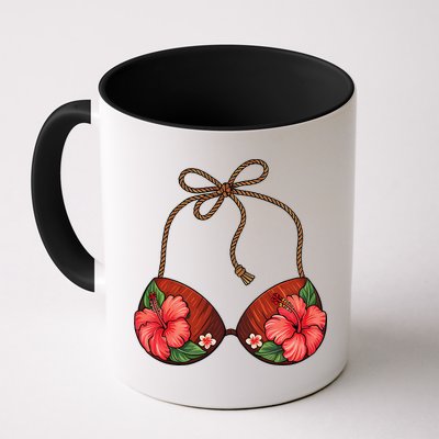 Coconut Bra Flower Boobs Funny Coconut Summer Aloha Beach Mug