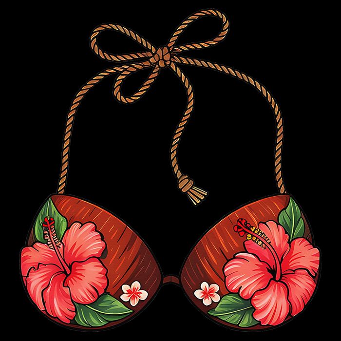 Coconut Bra Flower Boobs Funny Coconut Summer Aloha Beach Drawstring Bag