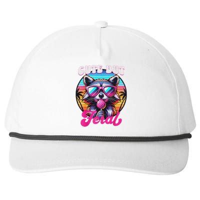 Cute But Feral Funny Trash Panda Quirk Snapback Five-Panel Rope Hat