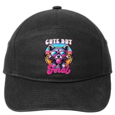 Cute But Feral Funny Trash Panda Quirk 7-Panel Snapback Hat