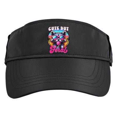 Cute But Feral Funny Trash Panda Quirk Adult Drive Performance Visor