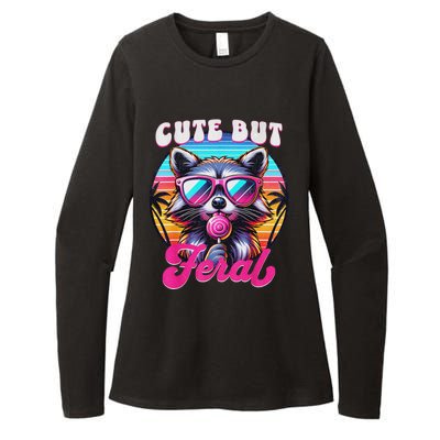 Cute But Feral Funny Trash Panda Quirk Womens CVC Long Sleeve Shirt