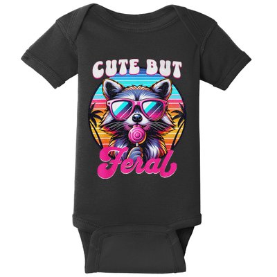 Cute But Feral Funny Trash Panda Quirk Baby Bodysuit