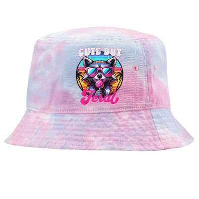 Cute But Feral Funny Trash Panda Quirk Tie-Dyed Bucket Hat