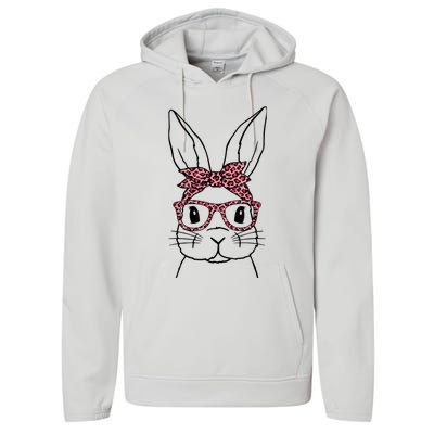 Cute Bunny Face Leopard Glasses Headband Happy Easter Day Performance Fleece Hoodie