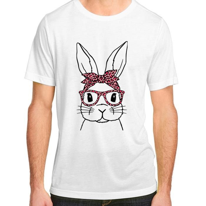 Cute Bunny Face Leopard Glasses Headband Happy Easter Day Adult ChromaSoft Performance T-Shirt