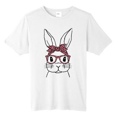 Cute Bunny Face Leopard Glasses Headband Happy Easter Day Tall Fusion ChromaSoft Performance T-Shirt