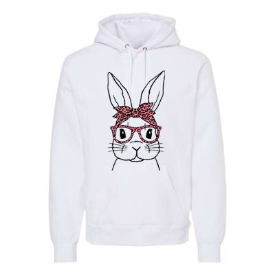 Cute Bunny Face Leopard Glasses Headband Happy Easter Day Premium Hoodie