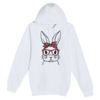 Cute Bunny Face Leopard Glasses Headband Happy Easter Day Premium Pullover Hoodie