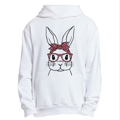 Cute Bunny Face Leopard Glasses Headband Happy Easter Day Urban Pullover Hoodie