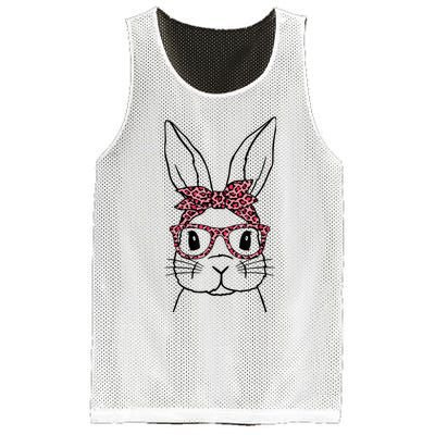 Cute Bunny Face Leopard Glasses Headband Happy Easter Day Mesh Reversible Basketball Jersey Tank