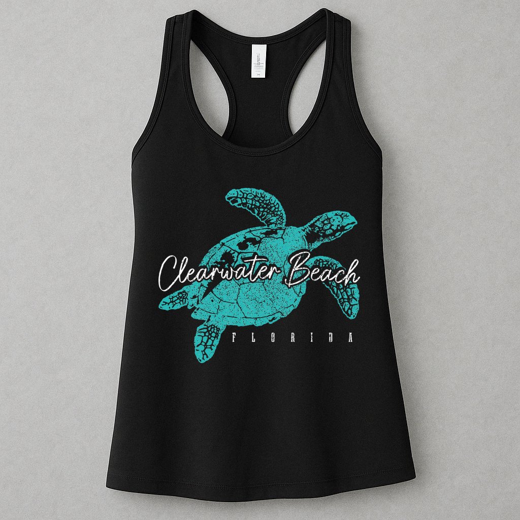 Clearwater Beach Florida FL Sea Turtle Scuba Diving Diver Womens Tank Top