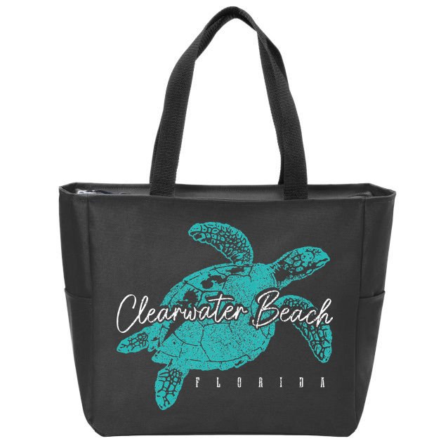 Clearwater Beach Florida FL Sea Turtle Scuba Diving Diver Zip Tote Bag