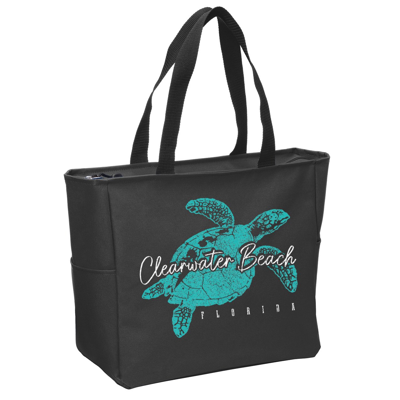 Clearwater Beach Florida FL Sea Turtle Scuba Diving Diver Zip Tote Bag