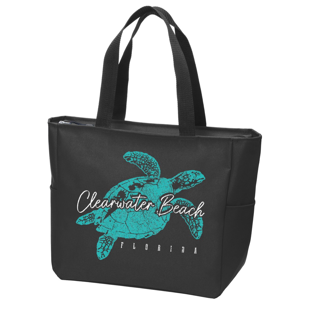 Clearwater Beach Florida FL Sea Turtle Scuba Diving Diver Zip Tote Bag