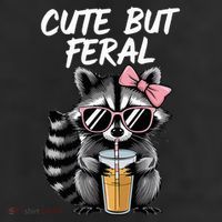 Cute But Feral Raccoon 7 Panel Mesh Trucker Snapback Hat