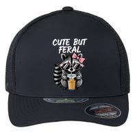 Cute But Feral Raccoon Flexfit Unipanel Trucker Cap