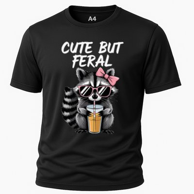 Cute But Feral Raccoon Cooling Performance Crew T-Shirt