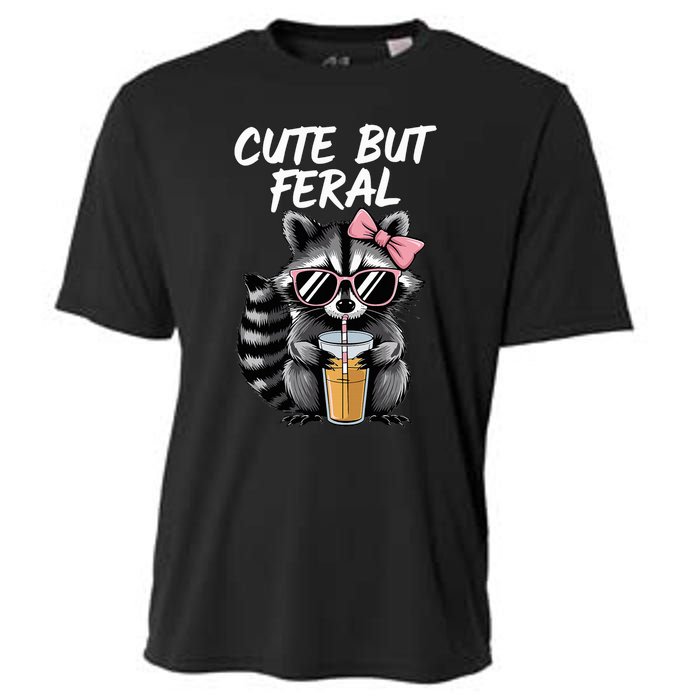 Cute But Feral Raccoon Cooling Performance Crew T-Shirt