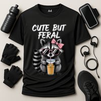 Cute But Feral Raccoon Cooling Performance Crew T-Shirt