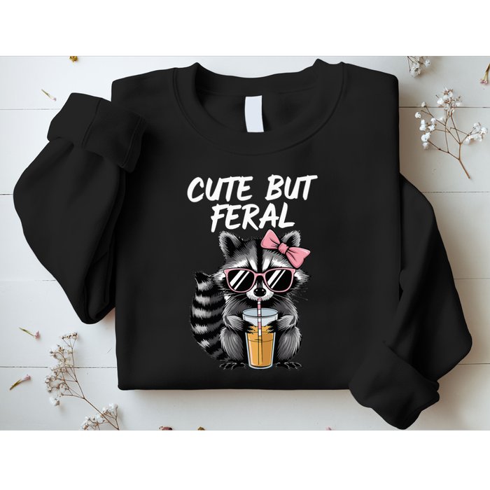 Cute But Feral Raccoon Sweatshirt