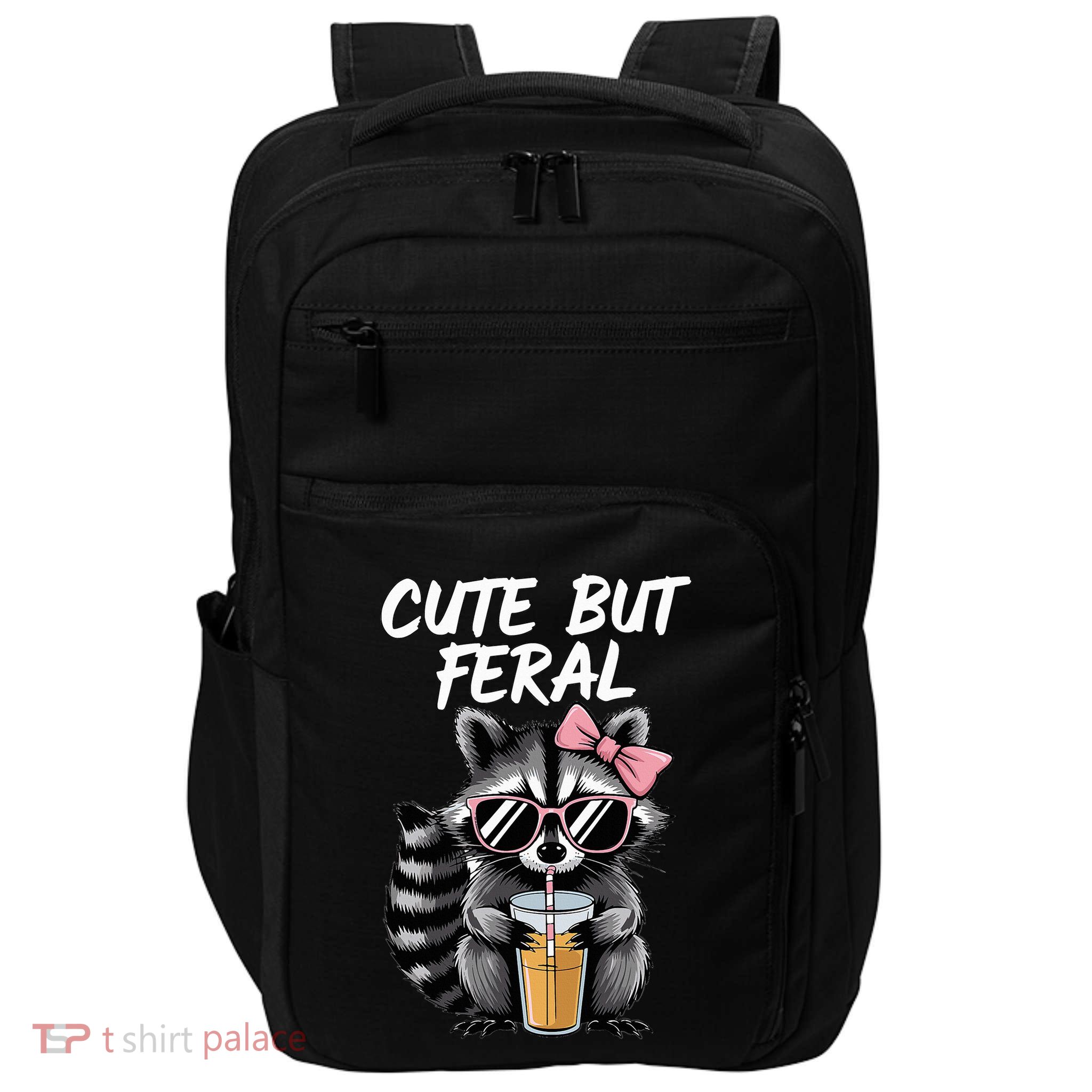 Cute But Feral Raccoon Impact Tech Backpack