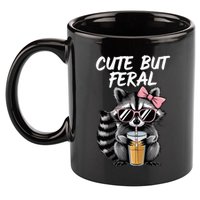 Cute But Feral Raccoon 11oz C Handle Ceramic Mug