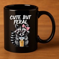 Cute But Feral Raccoon 11oz C Handle Ceramic Mug