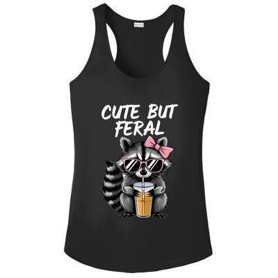 Cute But Feral Raccoon Ladies PosiCharge Competitor Racerback Tank
