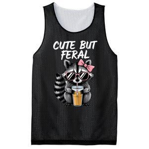 Cute But Feral Raccoon Mesh Reversible Basketball Jersey Tank