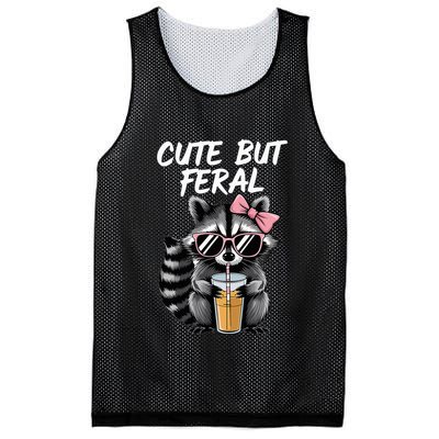 Cute But Feral Raccoon Mesh Reversible Basketball Jersey Tank