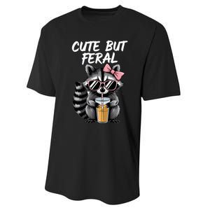 Cute But Feral Raccoon Performance Sprint T-Shirt