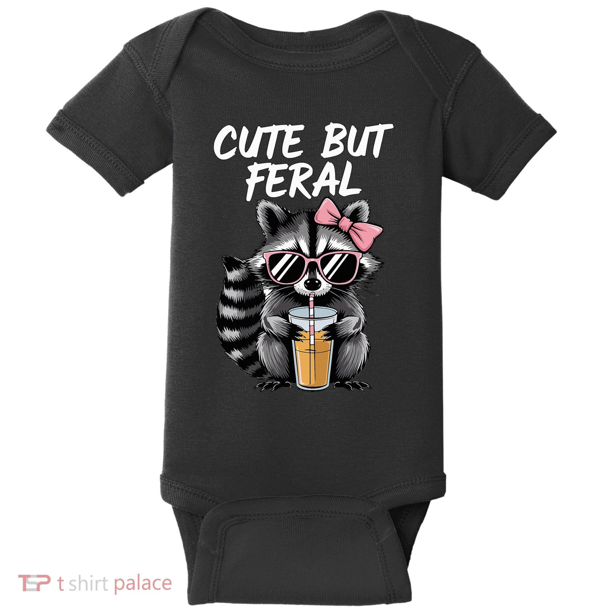 Cute But Feral Raccoon Baby Bodysuit