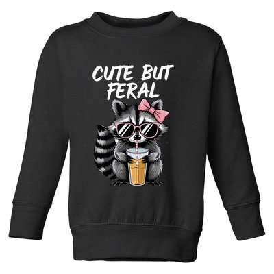 Cute But Feral Raccoon Toddler Sweatshirt